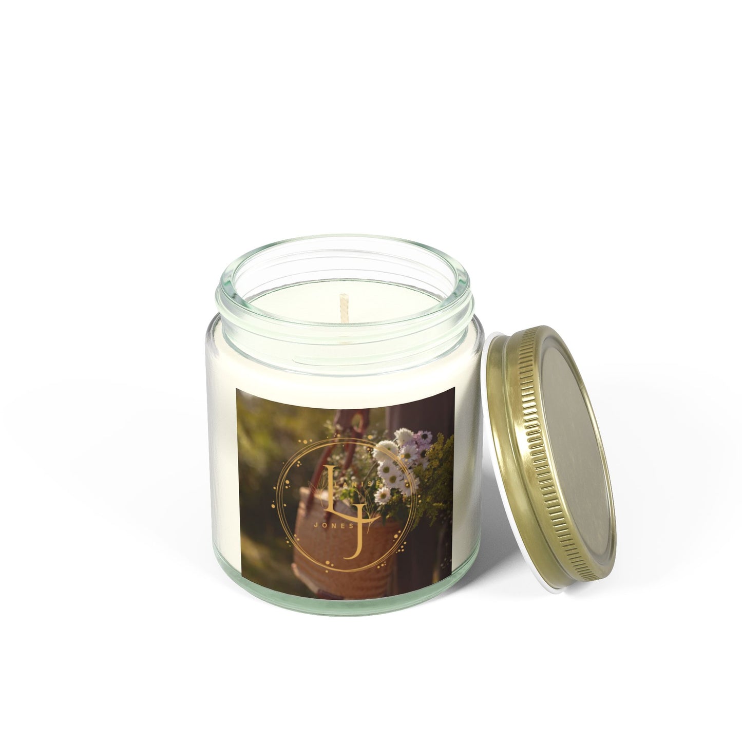 Coconut Apricot Scented Candle - Cozy Relaxation & Home Decor LJ LOGO