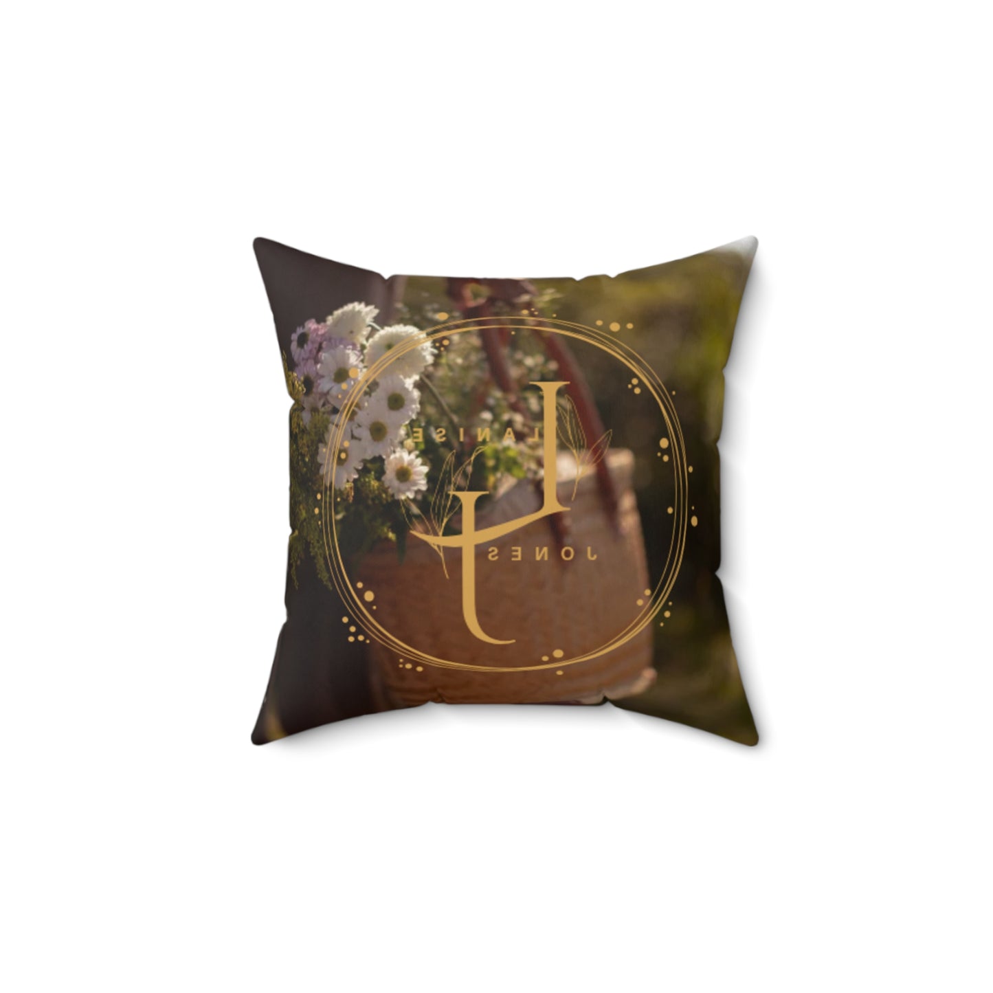 Cozy Spun Polyester Square Pillow - Perfect Decorative Accent for Home LJ LOGO