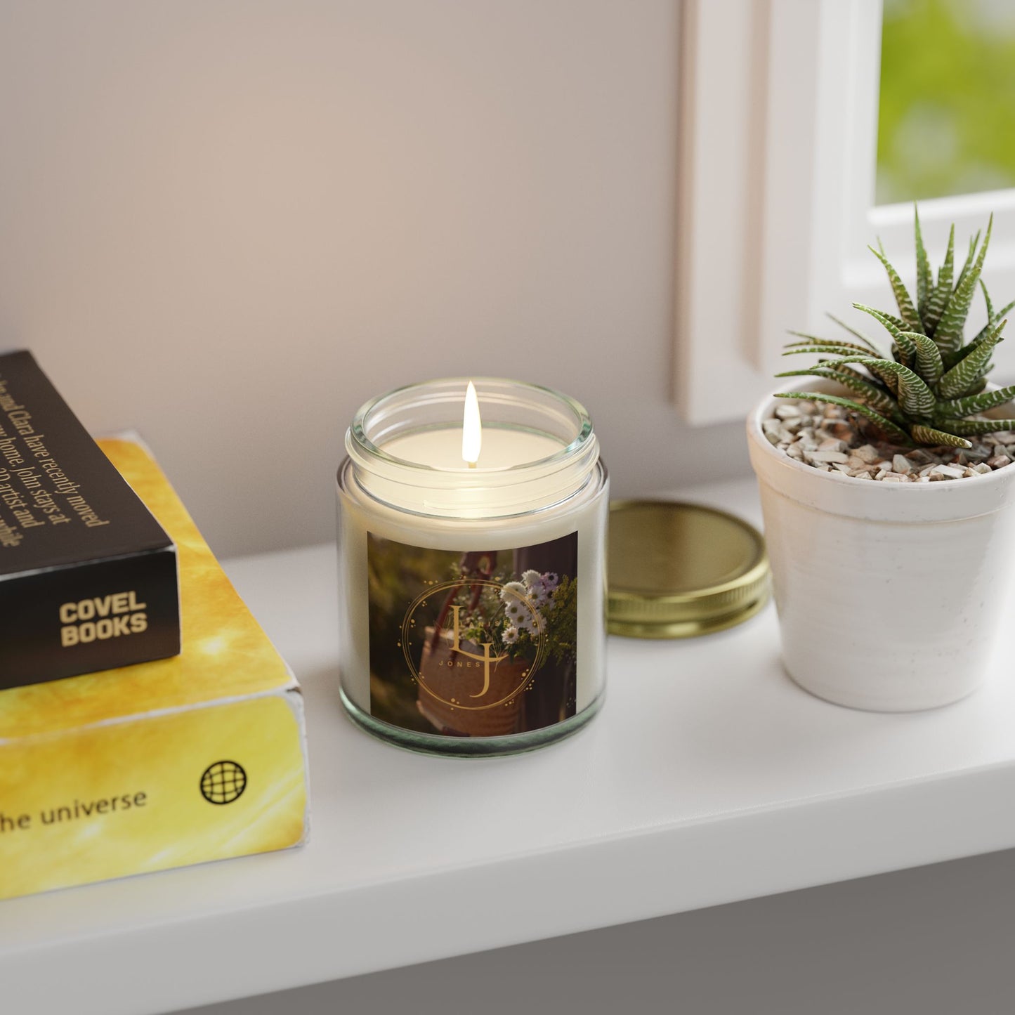 Coconut Apricot Scented Candle - Cozy Relaxation & Home Decor LJ LOGO