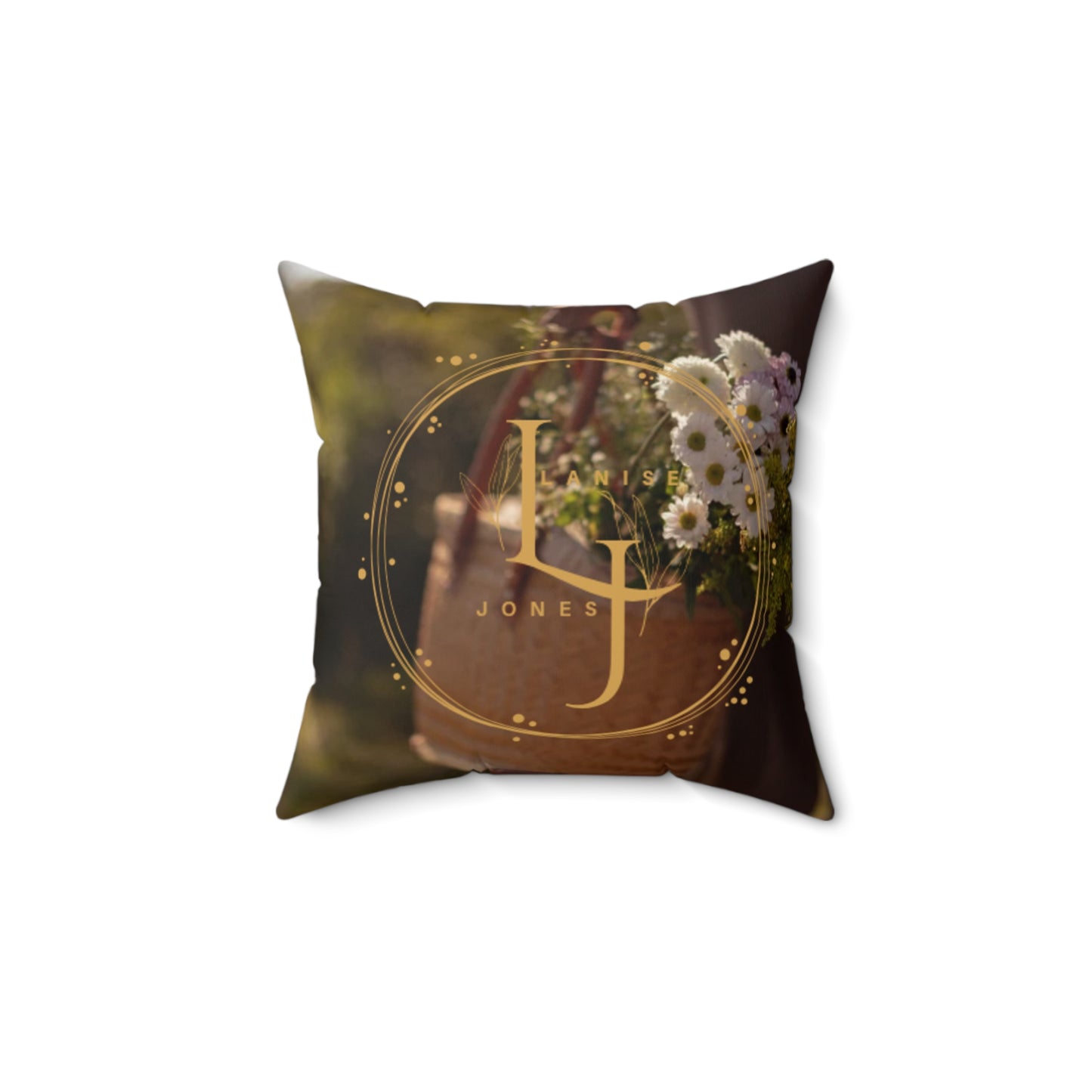 Cozy Spun Polyester Square Pillow - Perfect Decorative Accent for Home LJ LOGO