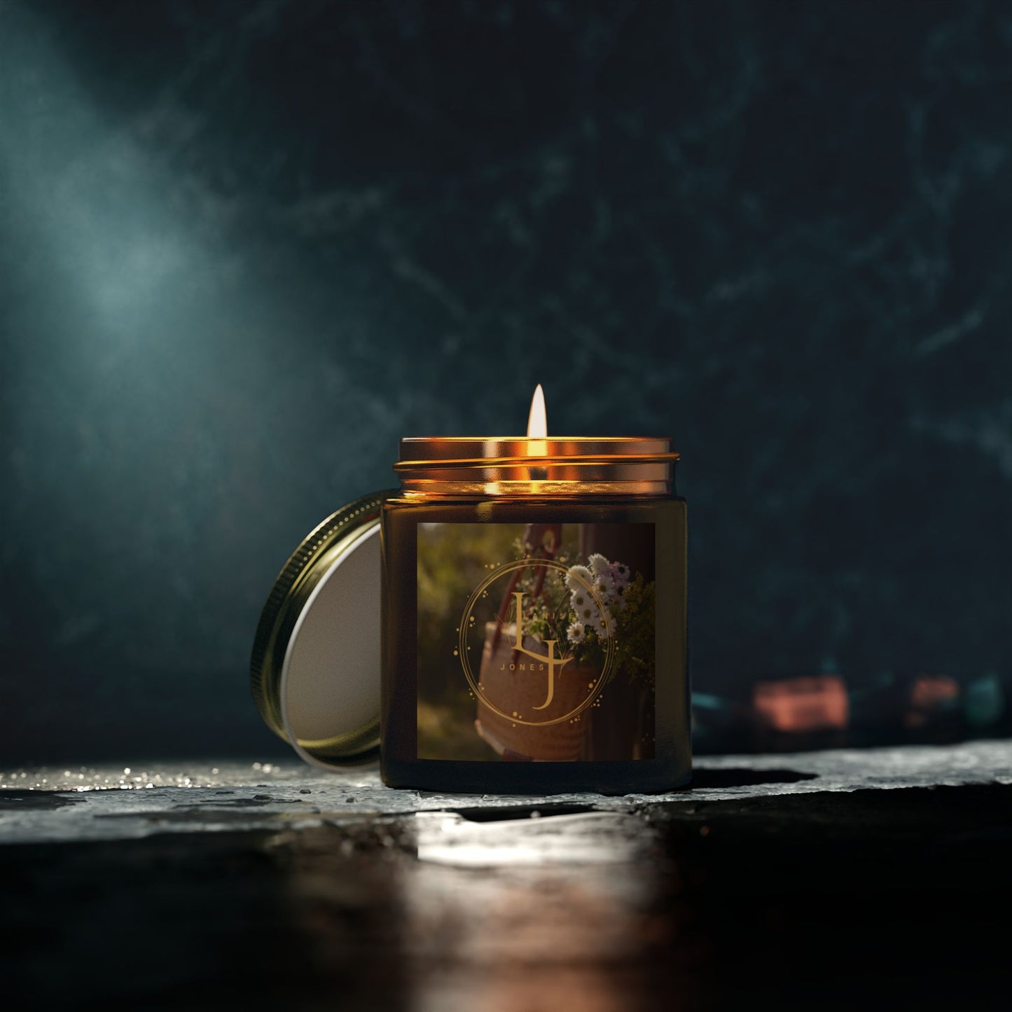 Coconut Apricot Scented Candle - Cozy Relaxation & Home Decor LJ LOGO