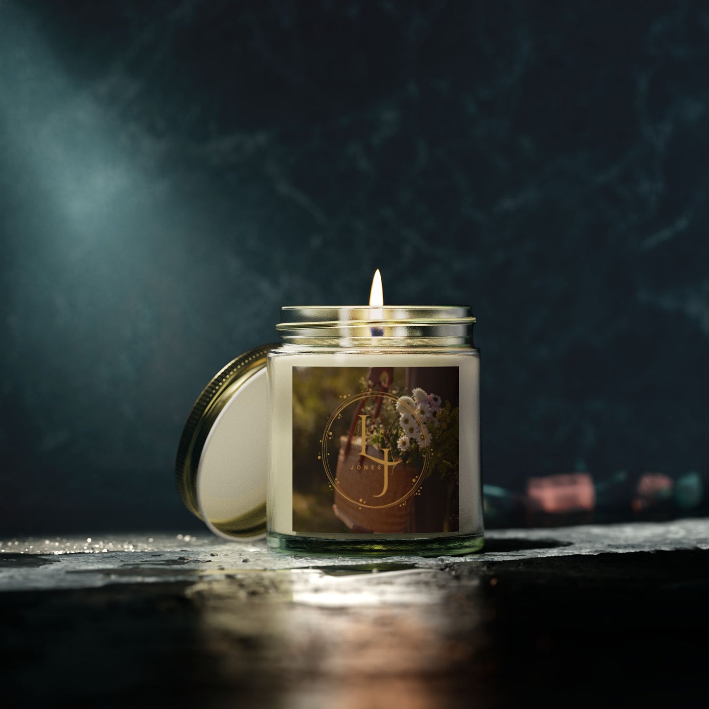 Coconut Apricot Scented Candle - Cozy Relaxation & Home Decor LJ LOGO